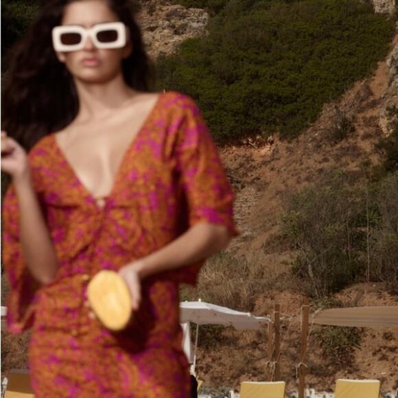 ZARA RUCHED KAFTAN DRESS - Picture 2 of 4